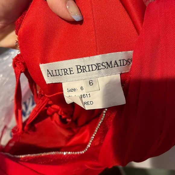 Allure bridesmaid red dress. - Picture 2 of 4